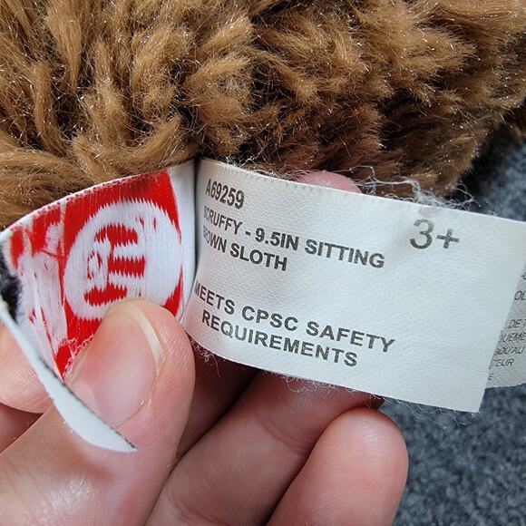 Fiesta Scruffy Brown Sloth Plush 9.5in Sitting Stuffed Animal Cute Soft Toy - Picture 4 of 6